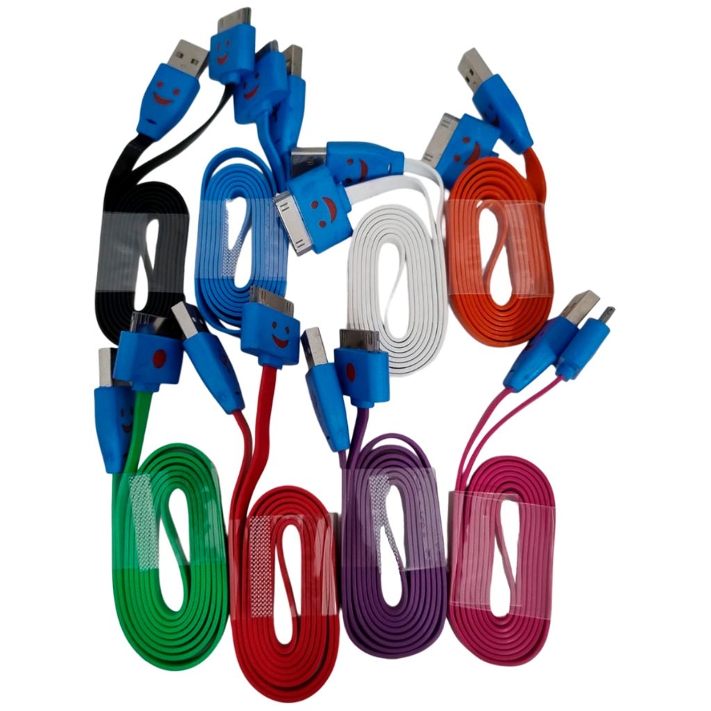 Cabo Carregador Para Iphone 1 2 3 4 iPod Mini Nano Toutch iPad 2 Mini 1M USB Colorido