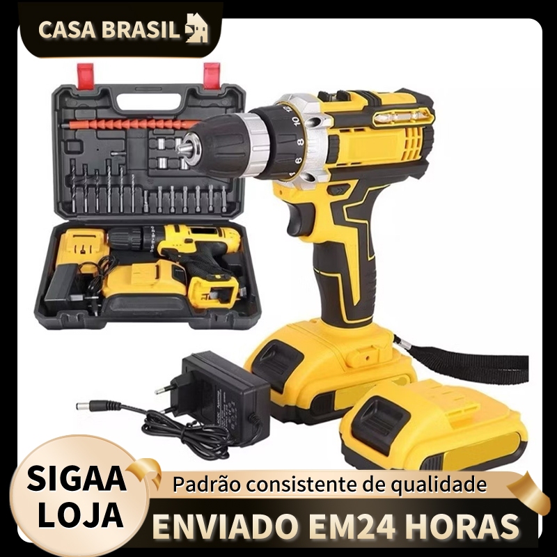 Parafusadeira Com ou Sem Maleta 48V / 21V / 18V–1 ou 2 Baterias Kit Profissional (Produto com variações). em Oferta na Shopee