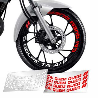 Adesivo De Roda Moto O Golpe Ta Ai Cai Quem Quer Aro 17 e 18 em Oferta na Shopee