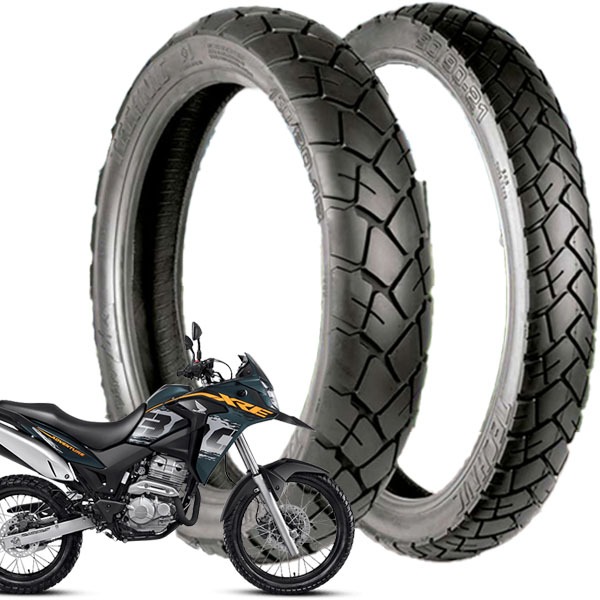 Par Pneu Moto T&C Plus Technic XRE300 Tornado Tenere 130/80-18 + 90/90-21
