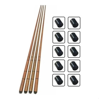 Kit 4 Tacos de Bilhar Ipê 1,45 cm + 10 Virolas Ponteiras para Tacos de Bilhar/Sinuca/Snooker em Oferta na Shopee