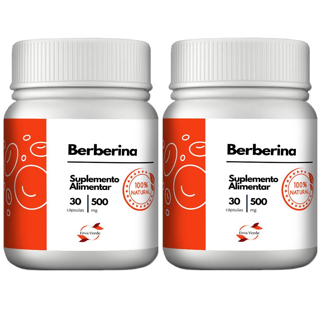 Berberina 2 Frascos 30 Cápsulas 500mg Erva Pura Qualidade Original em Oferta na Shopee