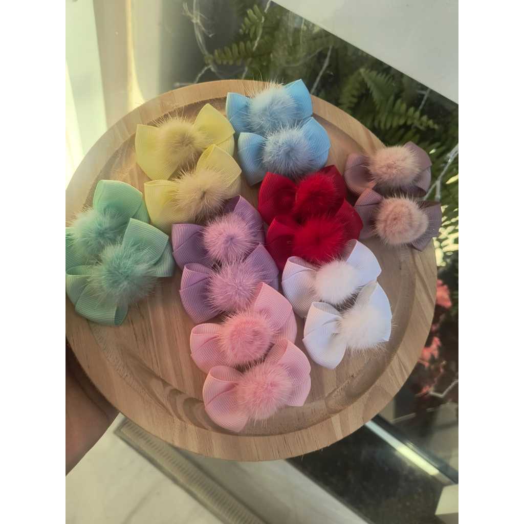 Lacinho pompom parzinho/ Laço luxo/ Parzinho/ Laço de cabelo infantil