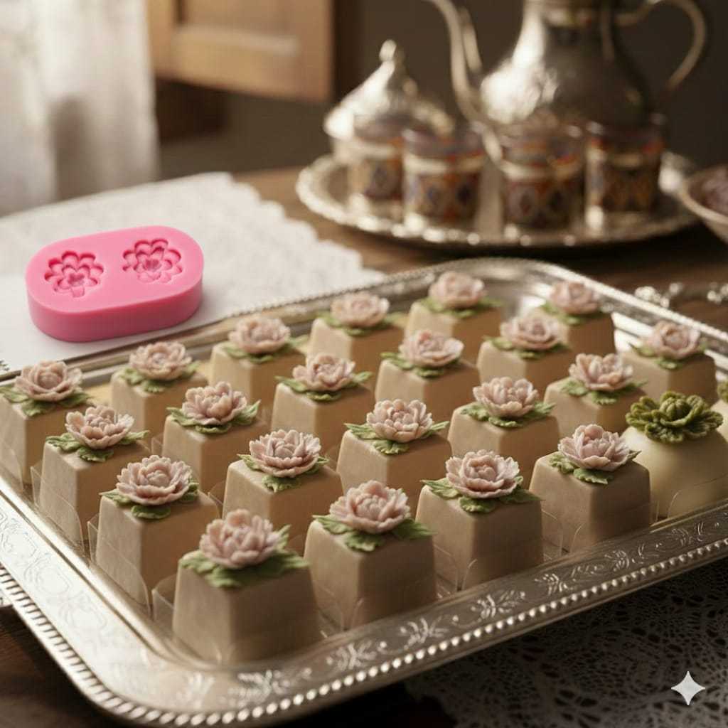 Molde de silicone Rosinhas / rosas / flores / flor / jardim / DOCES FINOS / brigadeiro sem cortador para doces, biscuit em Oferta na Shopee