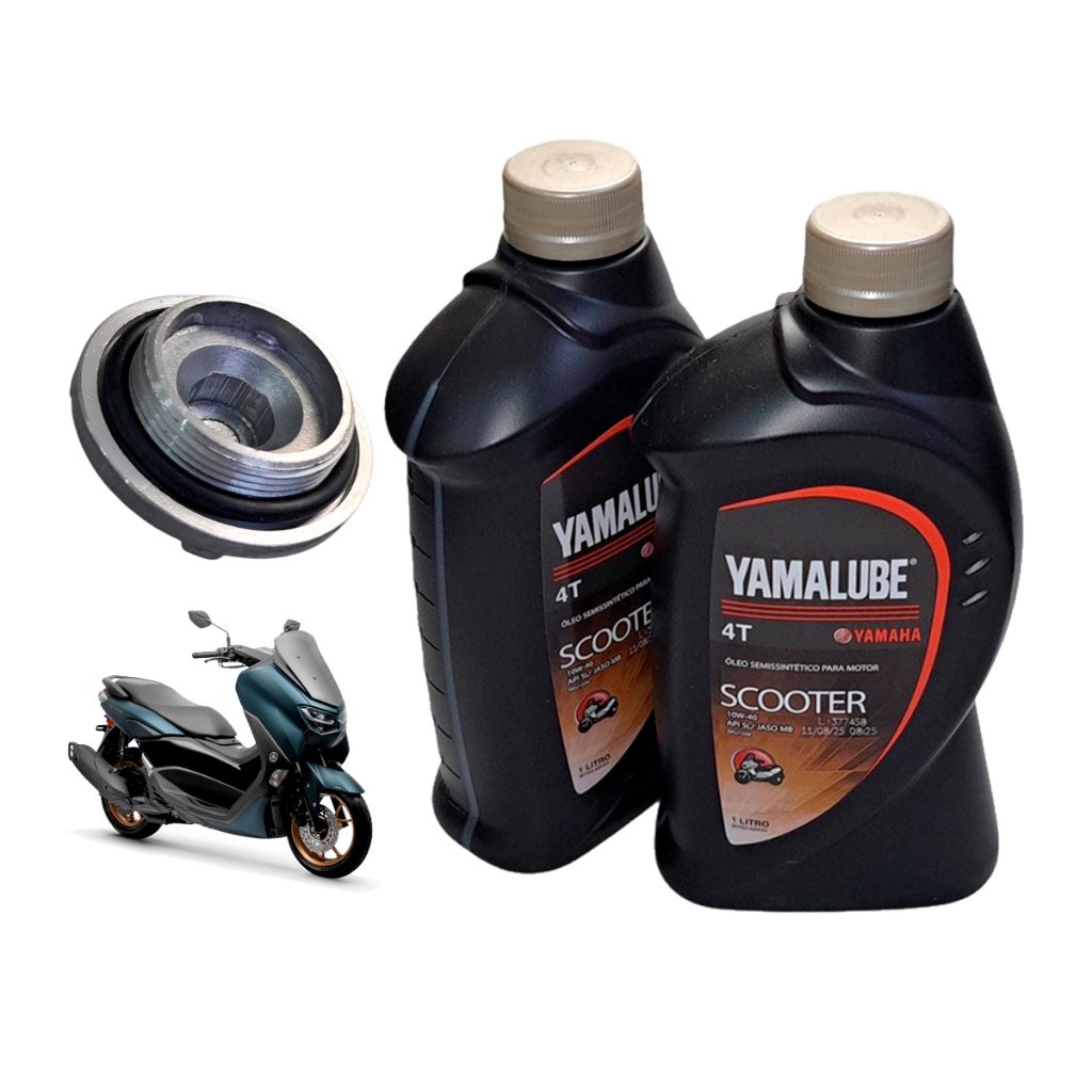 Kit 2l Óleo Yamalube 10w40 E Tampa Do Dreno Nmax 160 2021 2022 2023 2024 2025