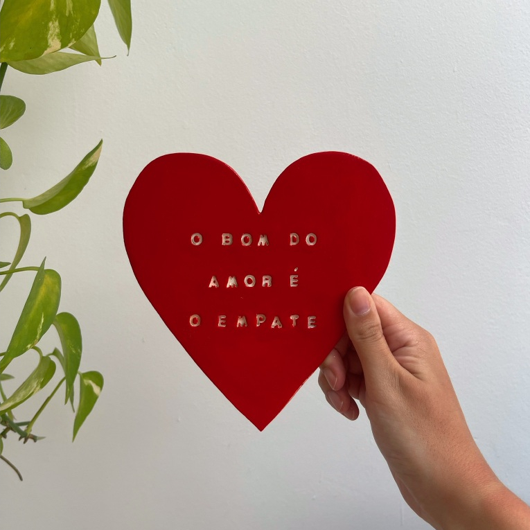 Plaquinha "Coração com Frase" - Decoração em Cerâmica Fria em Oferta na Shopee