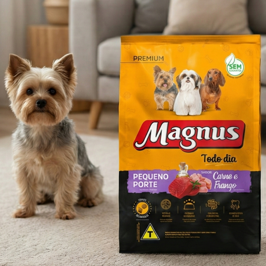 Ração Todo Dia Cão Adulto Pequeno Porte Carne e Frango Magnus 10,1kg