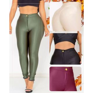 Calça Feminina Disco Hot Pentes Cintura Alta Legging Com Bolso em Oferta na Shopee