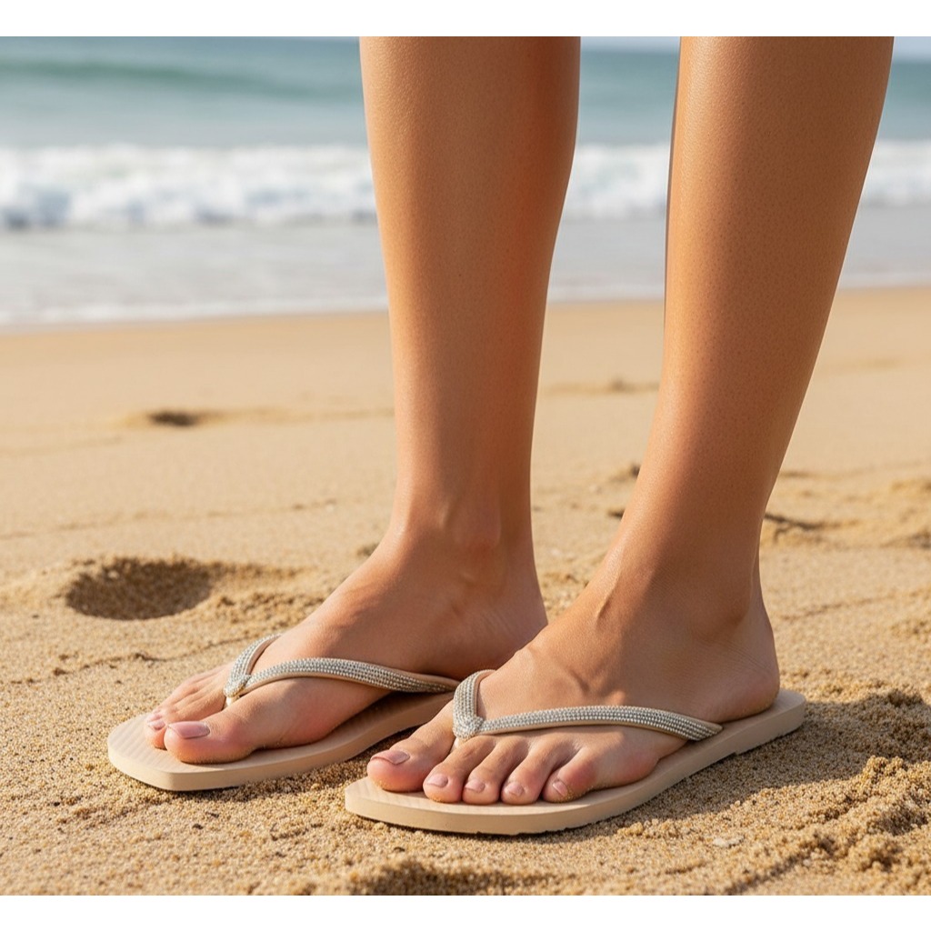 Sandália Feminina EVA Ultramacia Leve Confortável Antiderrapante com Tira Elegante Beauty Brilho