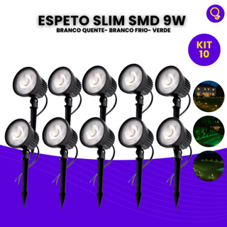 Kit 10 Luminária Espeto Jardim Led 9w Prova Dágua Slim01 em Oferta na Shopee