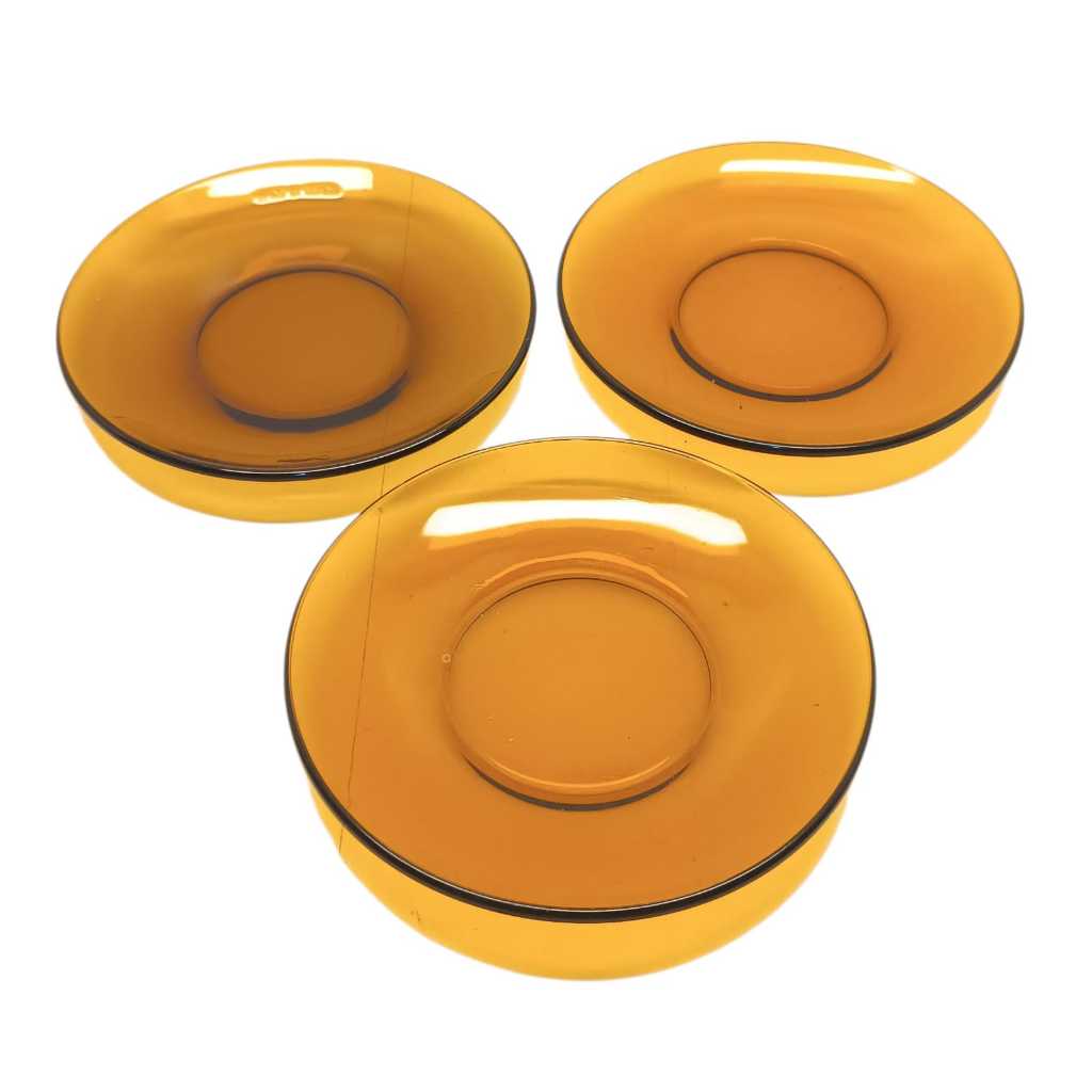 Kit Pires Duralex Xiii Antigo Original Âmbar Prato Dourado-escuro Lisa (Usado)