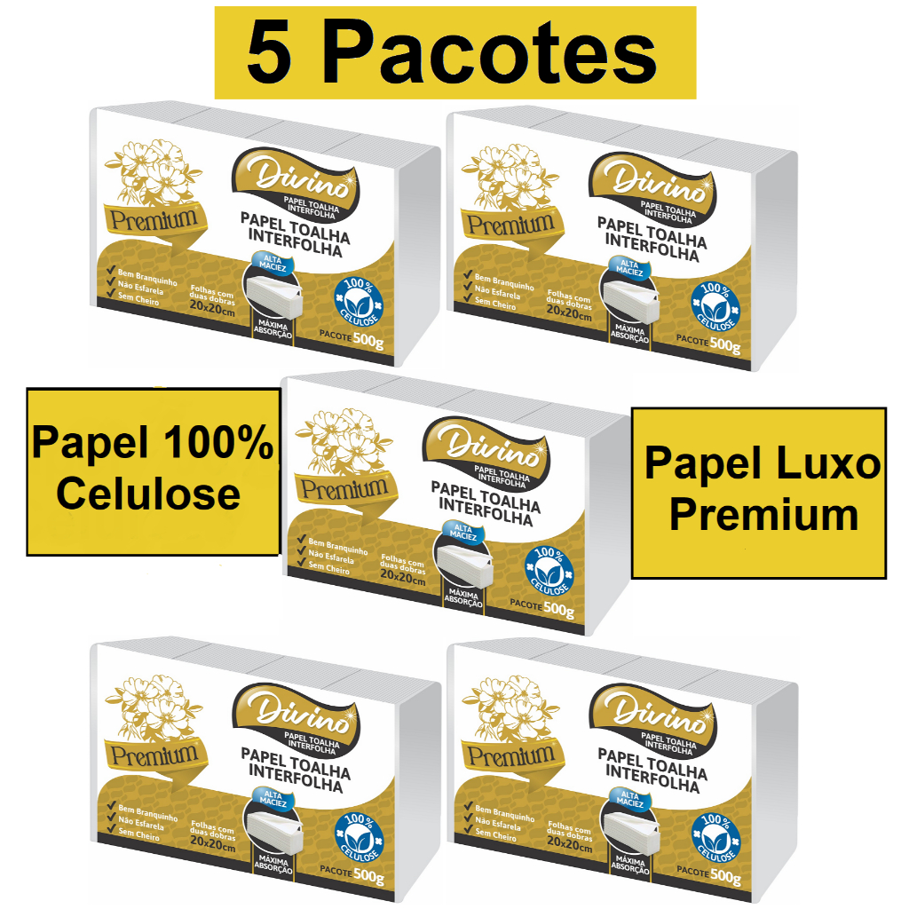 Divino Premium Papel Toalha Interfolha Super Branco 100% Celulose 5,000 Folhas em Oferta na Shopee