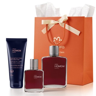Kit Homem Sagaz (Perfume 100ml, Perfume 25ml, Shower 100g) Natura em Oferta na Shopee