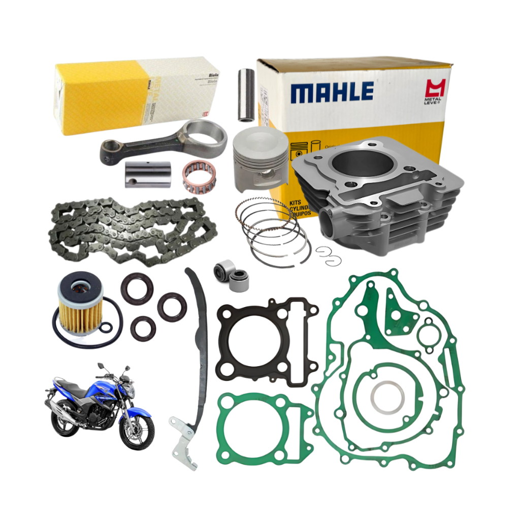 Kit Cilindro Motor Metal Leve Fazer 250 Juntas Biela Corrente Filtro Óleo Retentores em Oferta na Shopee