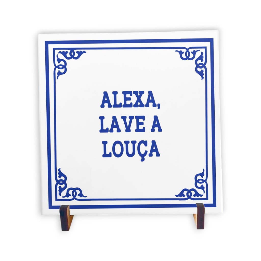 Quadro Decorativo para Cozinha | Alexa, lave a louça 20x20cm | Decoração Estilo Português Cozinha em Oferta na Shopee