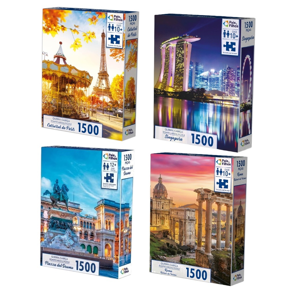 Quebra-Cabeça 1500 Peças - Pais & Filhos em Oferta na Shopee