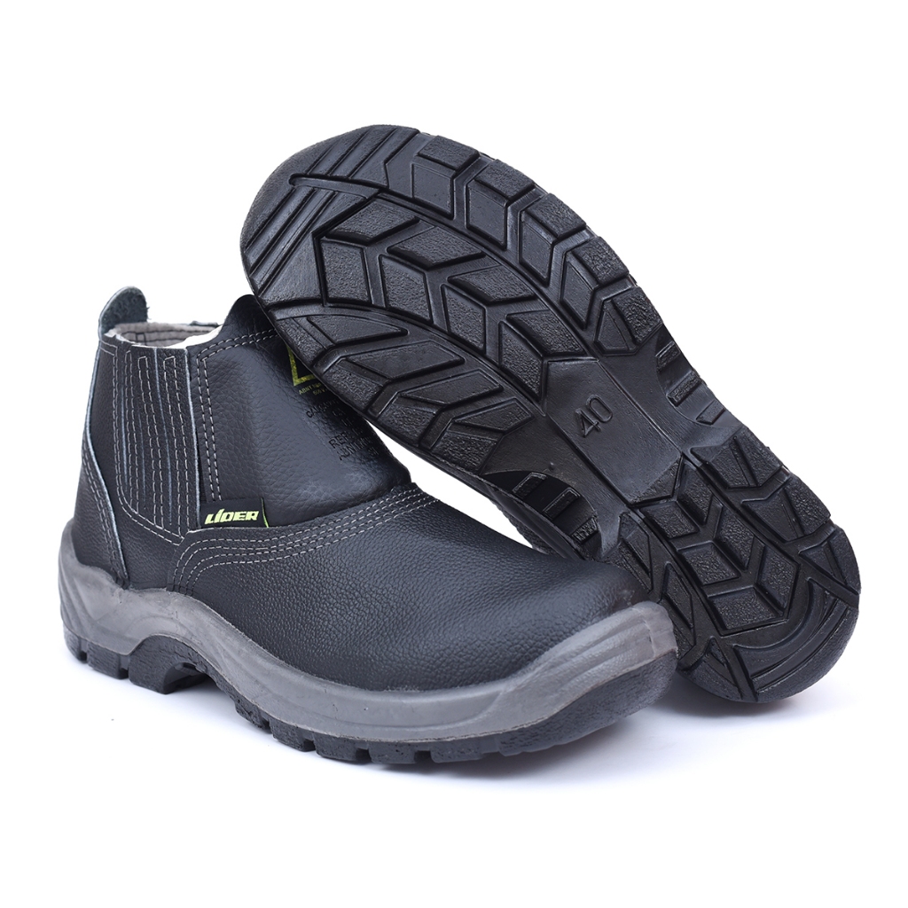 Botina/Bota Eletricista CA 13177 Luxo em Couro Preta, Bico PVC, Isolante e Antiderrapante EPI Profissional