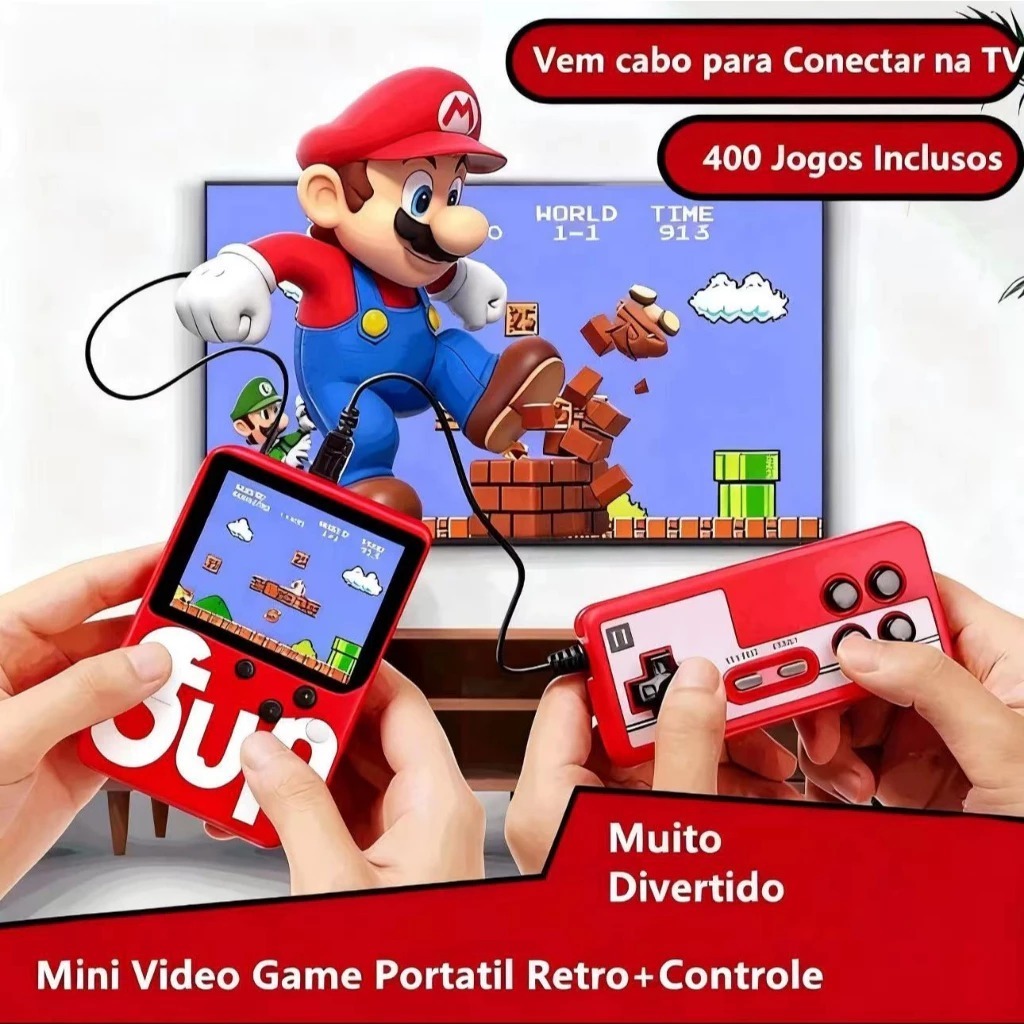 Mini Video Game Sup Game Box 400 Jogos Em 1 Portátil Jogos Antigos em Oferta na Shopee