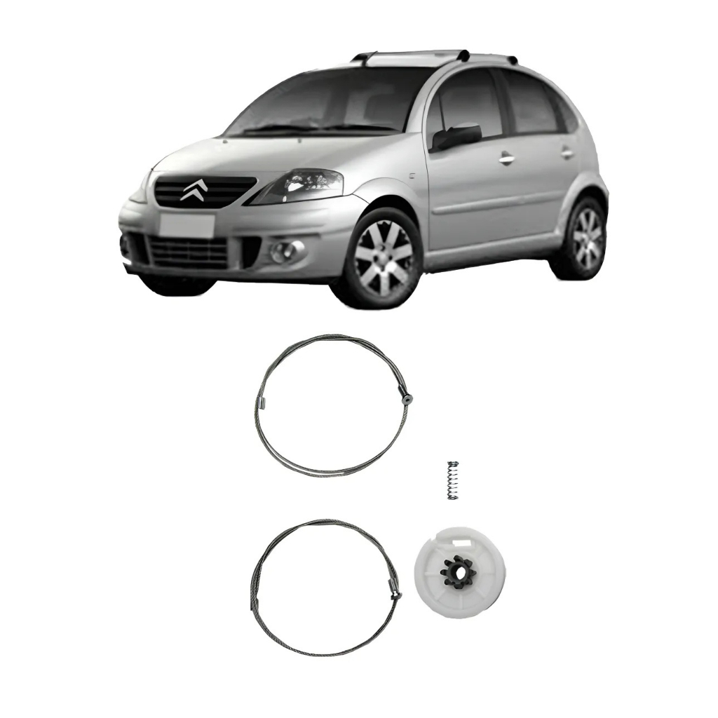 Kit Reparo cabo de Aço Máquina Vidro Elétrico Dianteiro Citroen C3