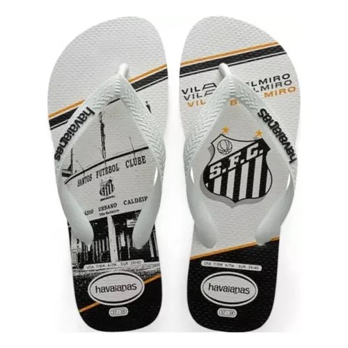 Havaianas Top Times Chinelo Sandália Original - Santos em Oferta na Shopee