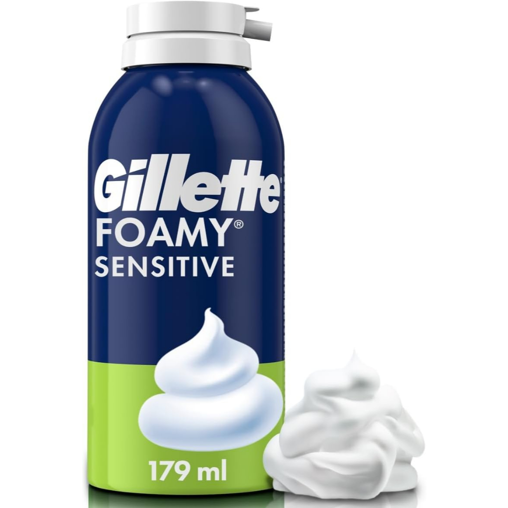 Creme Espuma de Barbear Gillette Foamy Sensitive 175g – Suaviza e Protege a Pele Sensível Original