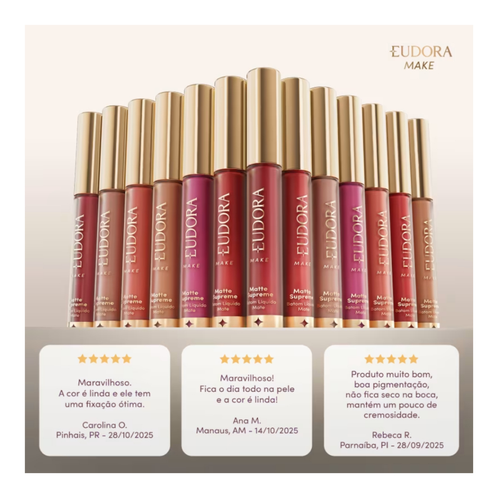 Batom Líquido Matte Supreme Eudora