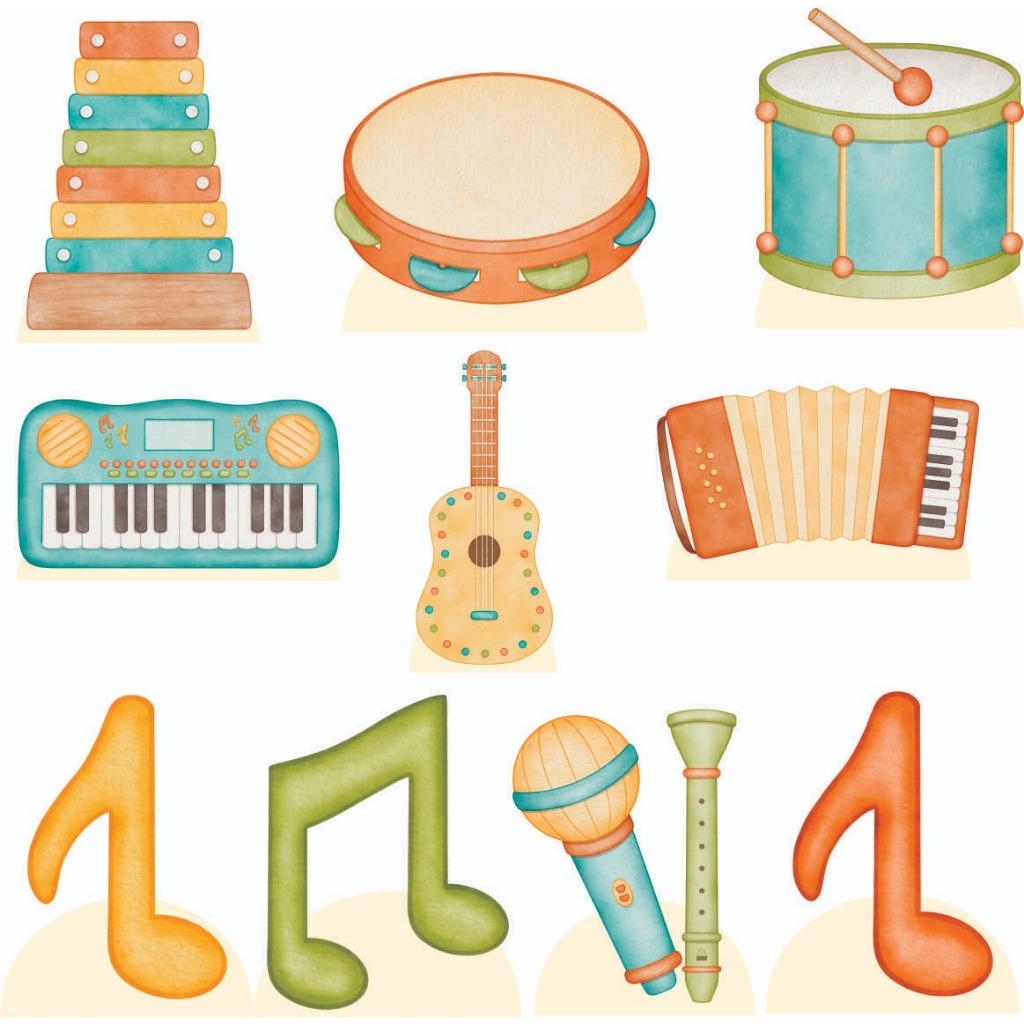 Instrumentos Musicais Display Para Decoração de Festa Kit Totens MDF Adesivados Aniversário em Oferta na Shopee