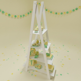 Escadinha Escada Porta Doces Lembrancinhas Festa 4 Andares MDF BRANCO em Oferta na Shopee