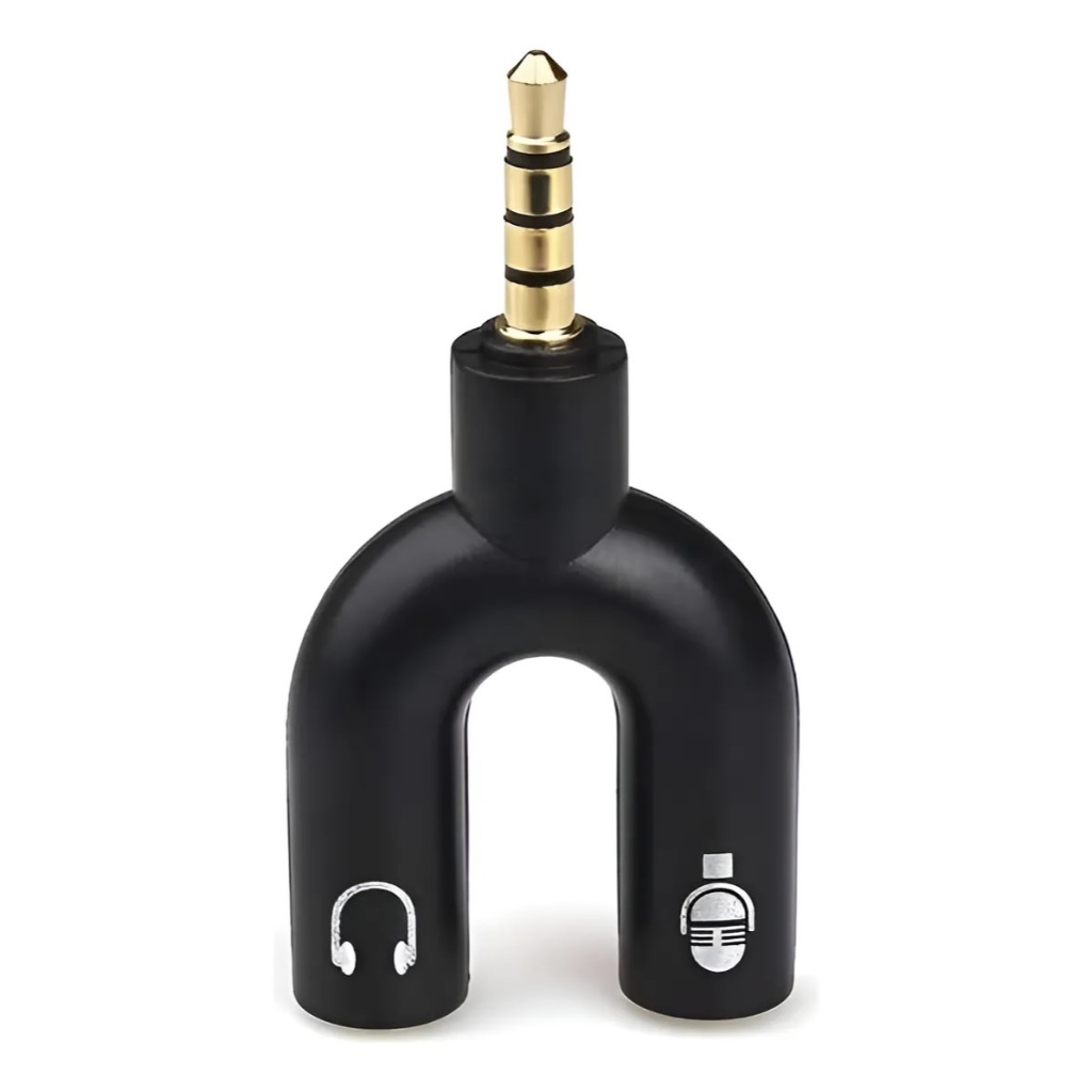 Adaptador P2 Áudio Para Fone Headset E Microfone Lapela