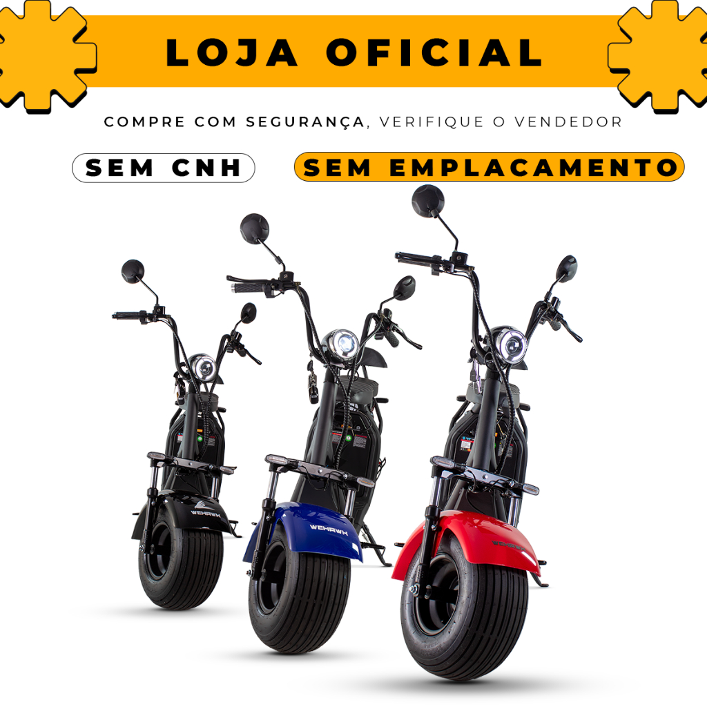 Scooter Elétrica 1000W sem CNH WX-10 NB Free 60V 20Ah  2 Lugares Autonomia até 45km