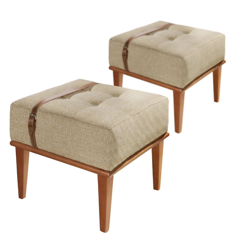 KIit 2 Pufes Yarin Quadrado D28 Soft Confort Modernidade e Versatilidade