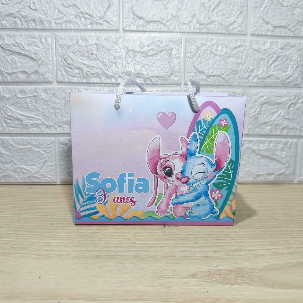 PEGUE E MONTE Sacolinha STITCH Personalizada para Festa Lembrancinhas Diversos Temas