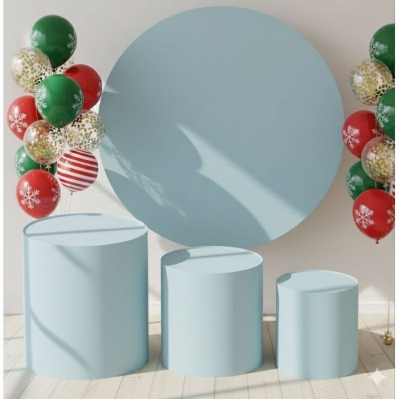 Kit Capa Painel Redondo 150 cm + Trio de Capas para cilindros Festas Aniversario Tema - ENVIO IMEDIATO em Oferta na Shopee