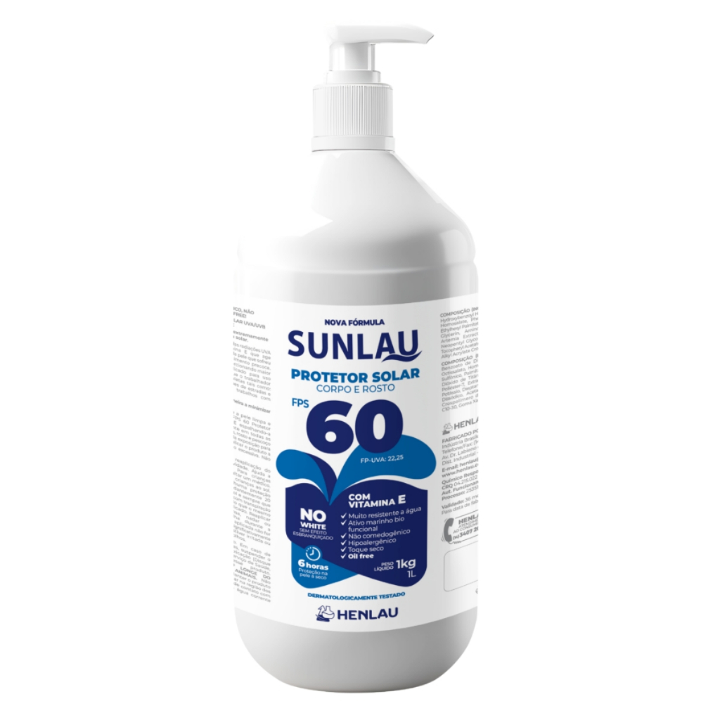 Protetor Solar Bloqueador Sunlau Fps 60 1 Litro 6hr Duração em Oferta na Shopee