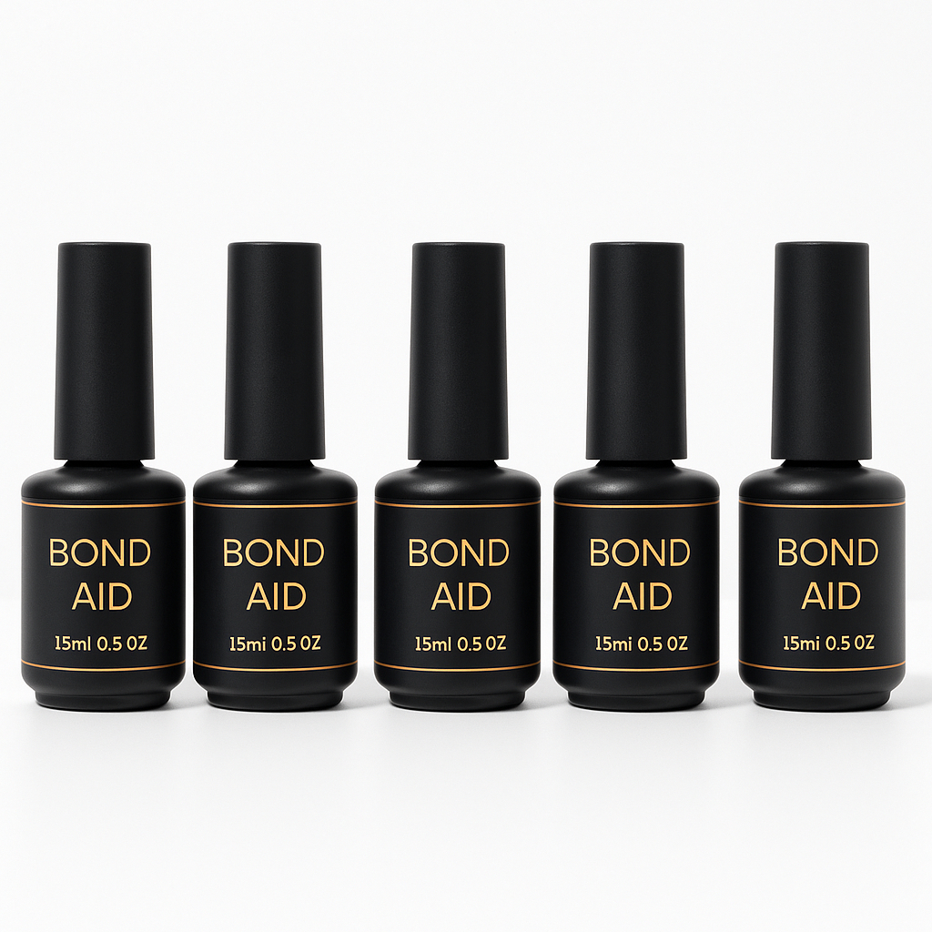 Kit 5 Bond Aid Unhas Acrigel Desidratador Ph Gel Porcelana Base 15ml