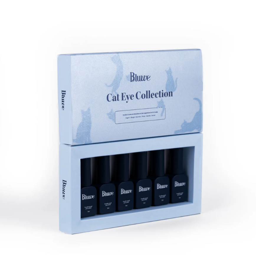 Kit Bluwe Cat Eye Collection – 6 Cores Magnéticas ✨ Efeito Olho de Gato Profissional