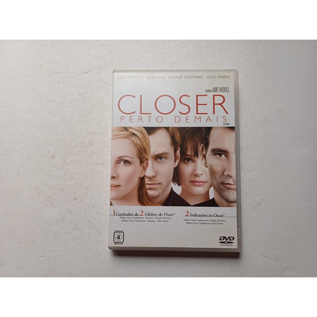 Dvd Closer - Perto Demais - De Mike Nichols com Julia Roberts Natalie Portman Jude Law e Clive Owen
