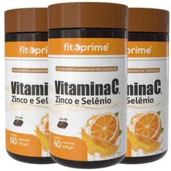 Kit 3x Vitamina C + Zinco E Selênio 60 Cápsulas Softgel Fitoprime