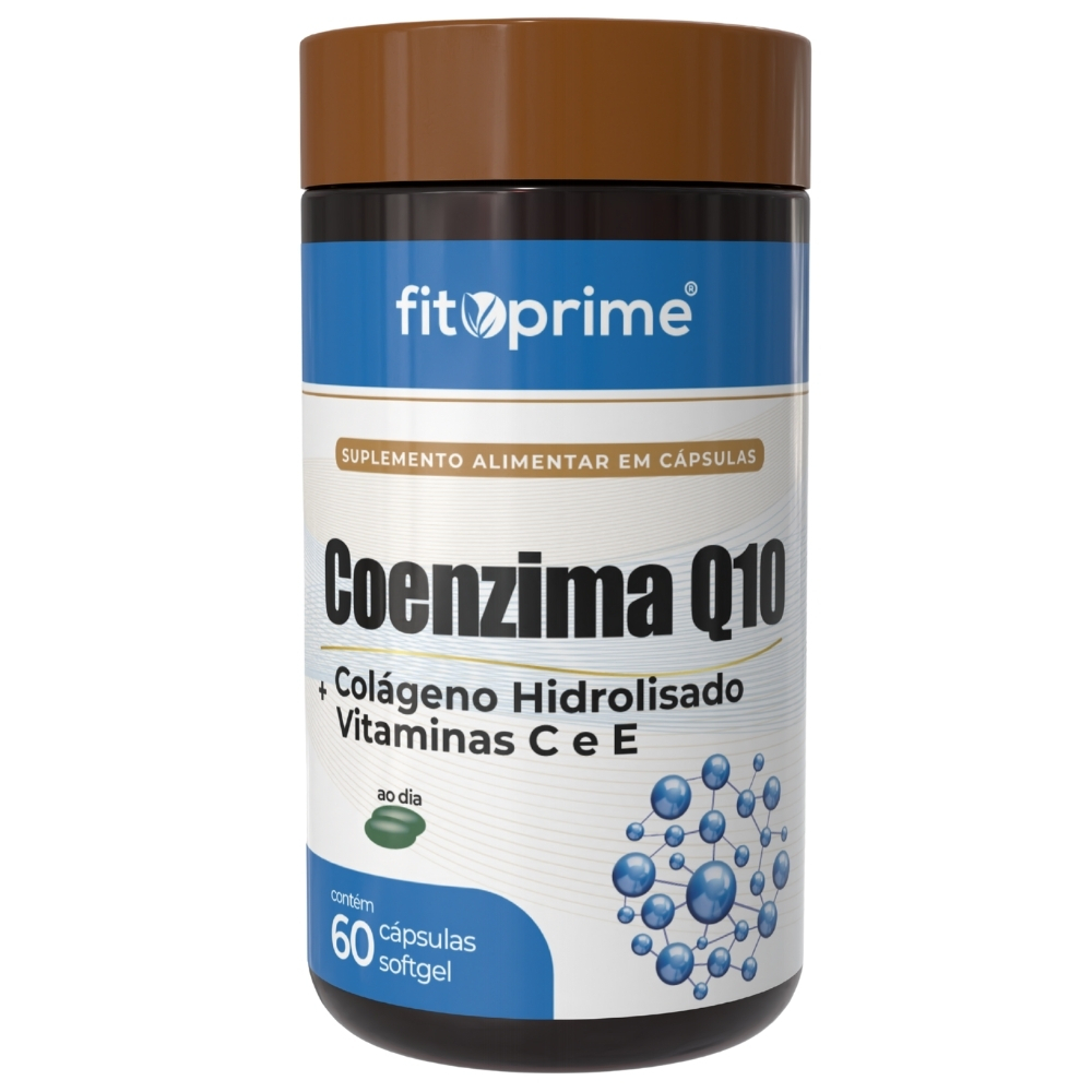 Coenzima Q10 Com Colágeno Vitaminas C e E 60 Cápsulas Fitoprime