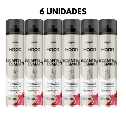 COMBO 6 UNIDADES SECANTE DE ESMALTE MOOD MY HEALTH 400ML
