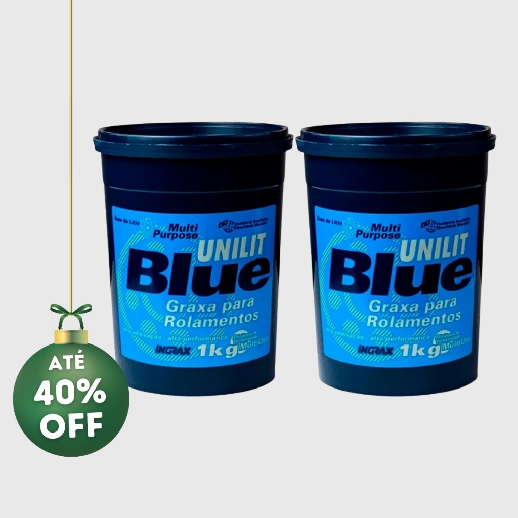 Kit 2 Graxas Azul Unilit Blue 1kg Ingrax Rolamentos Mancais Automotivo e Industrial