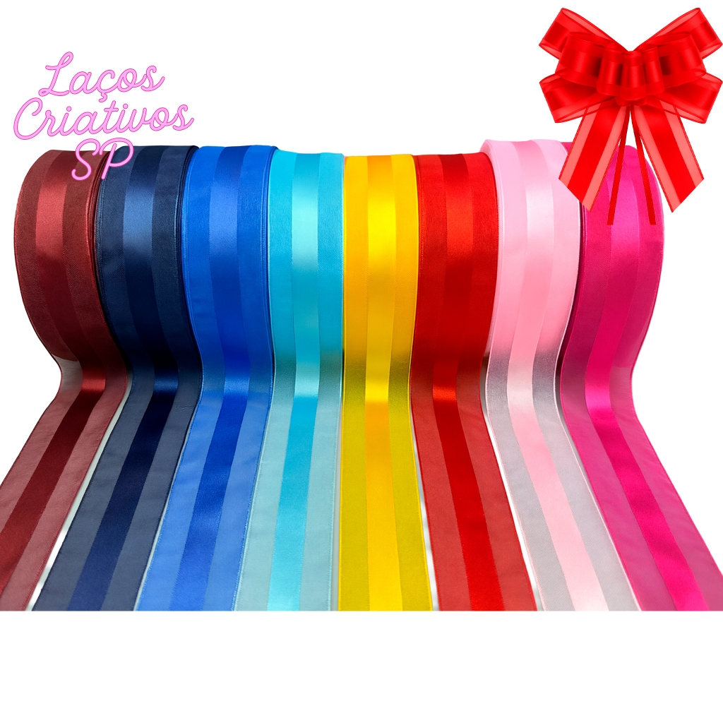 Fita Cetim com Voal N9 38mm – 10m ou 50m – Laços Artesanato em Oferta na Shopee