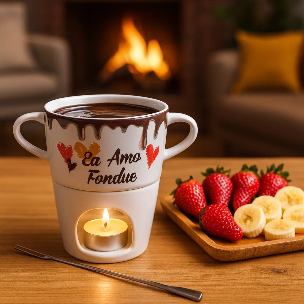 Fondue de Porcelana 250ml Casa Jantar Dia dos Namorados — R$ 62,00 em Shopee, 18% OFF
