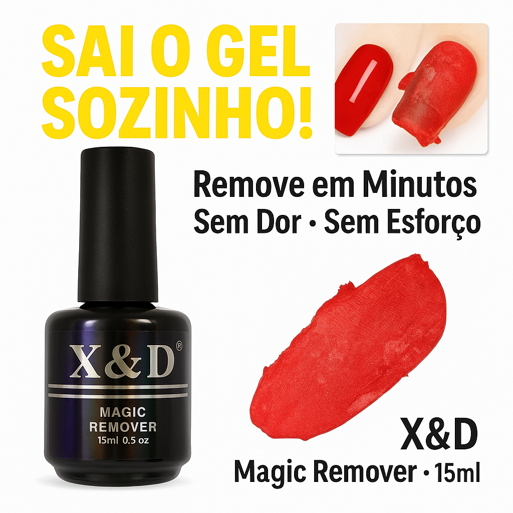 Removedor De Esmalte Em Gel X&D Magic Remover 15ml Fácil e Rápido Para Tirar Gel em Oferta na Shopee