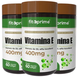 Kit 3x Vitamina E 400mg Com 60 Cápsulas Fitoprime