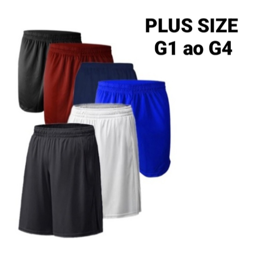 KIT 5 Bermudas plus size - Masculino Esportivo (Futebol, Corrida, Academia, Piscina, Praia) em Oferta na Shopee