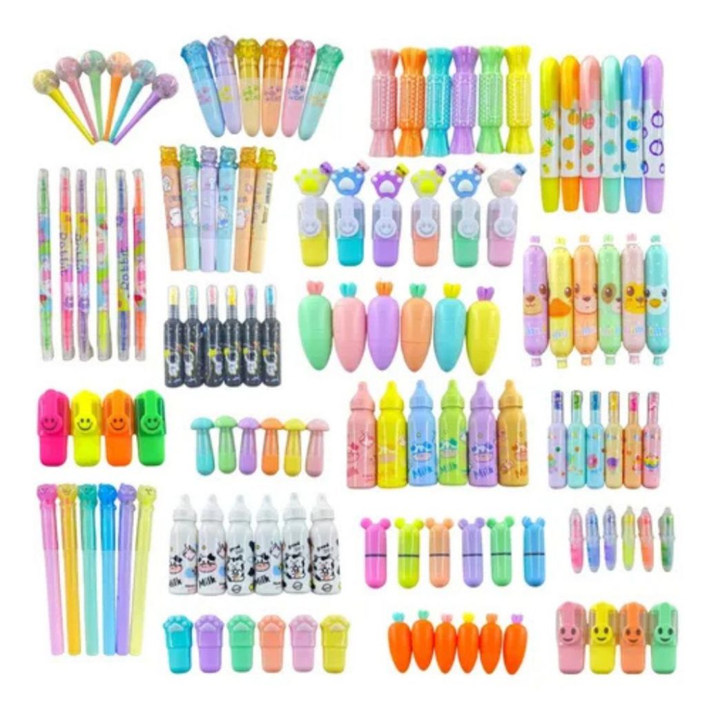 5 a 25 unidades Mini Marca Texto Marcador Misturado varios modelos Barato Escola/Escritório