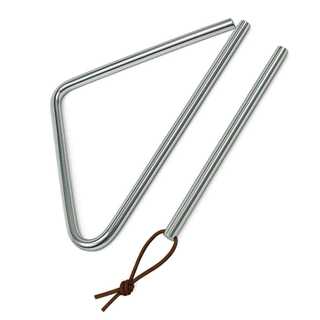 Triângulo Pequeno 15 cm Cromado em Metal com Baqueta Profissional Leve e Portátil - Sonatu