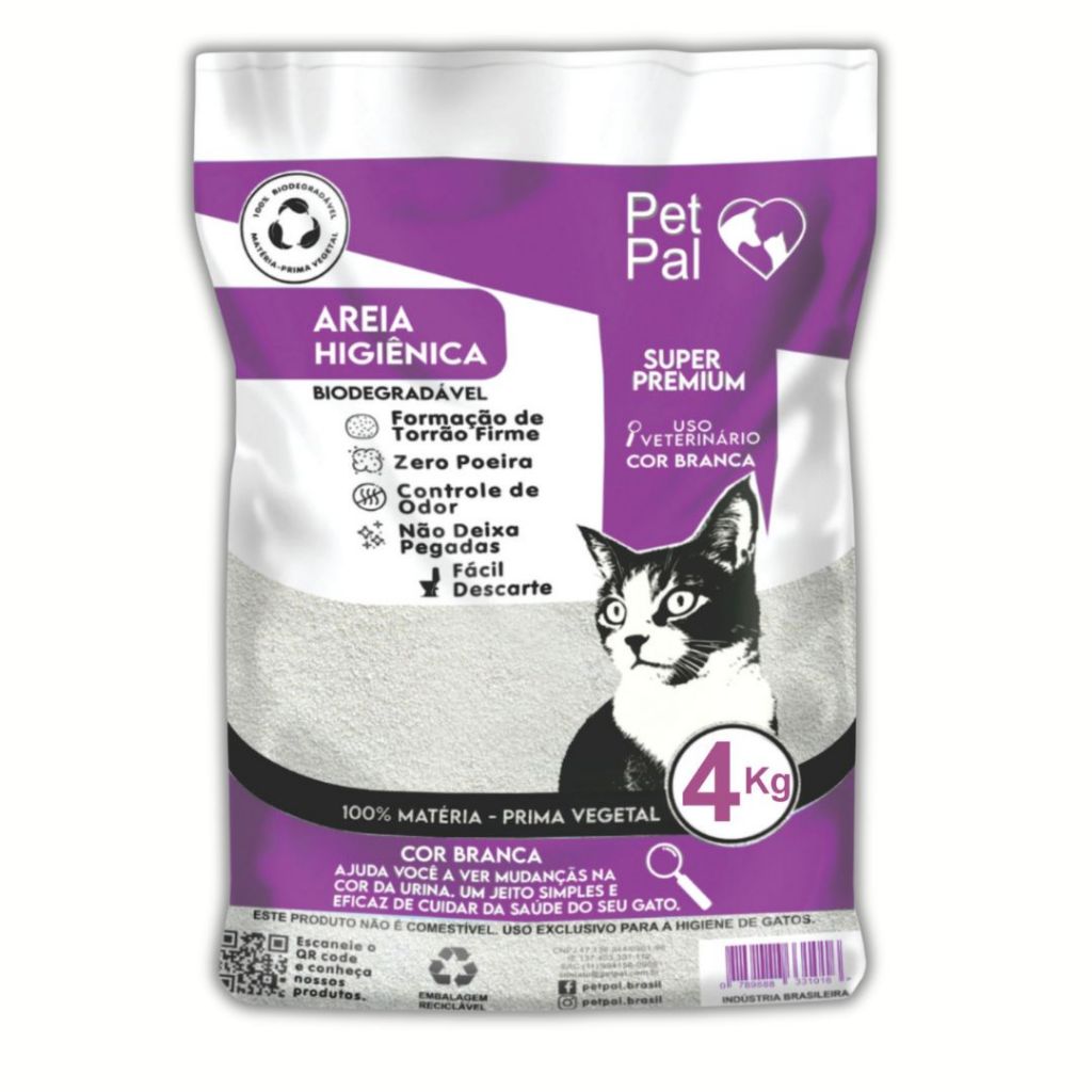 Areia Ecológica para Gatos PetPal 4kg Branca Premium Zero Poeira com Alta Absorção em Oferta na Shopee