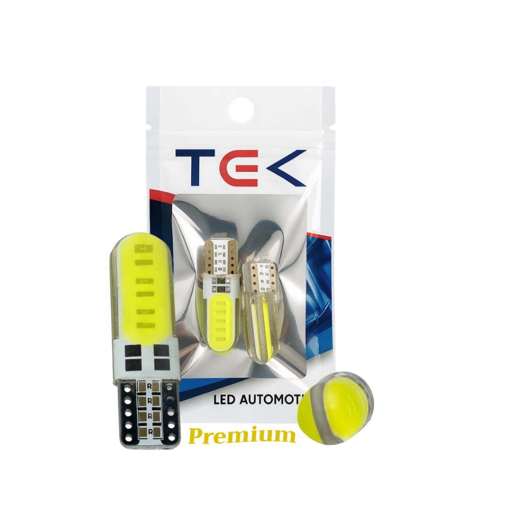 Par/Kit 10 Lâmpadas LED T10 W5W TEK LED Premium COB Silicone Super Branca em Oferta na Shopee